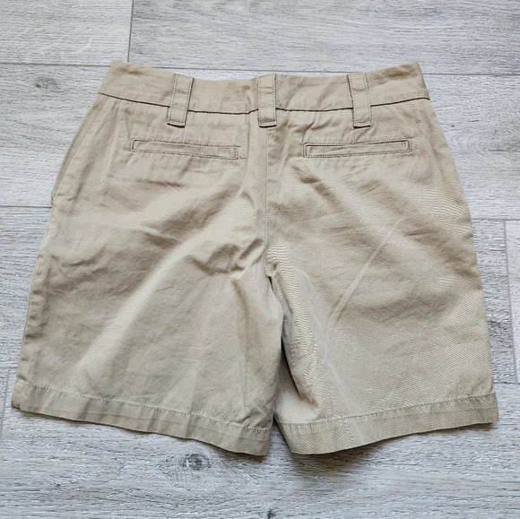 Lands End Walnut Tan Fit 2 Chino 7 Inch Shorts Womens 2 Baumwolle Cotton Nwt - Picture 7 of 11